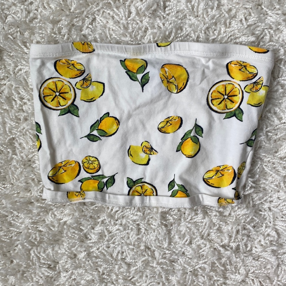 Forever 21 Lemon Tube Top Medium